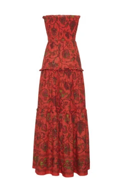 Strapless Tatiana Dress -Caracara Nyc Shop StraplessTatianaDress MarcelCoral Back